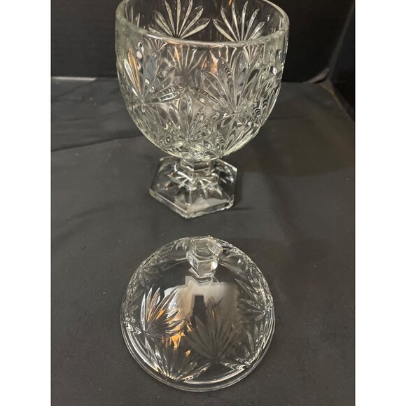 Vintage Cristal-D-Arques Egg Shaped Pedestal Lidded Candy Dish 9” - Picture 3 of 6